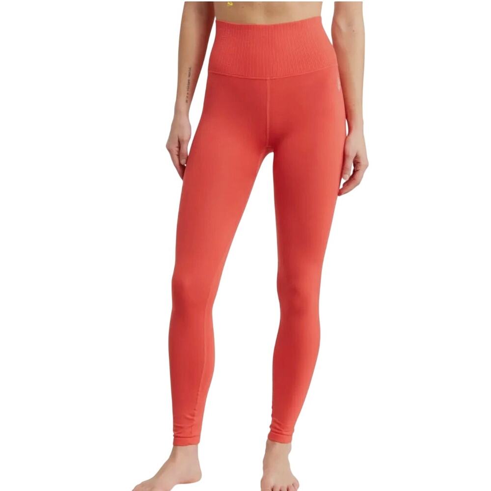 Free People Movement Good Karma Leggings Size M/L Orange High Rise 7/8 Length